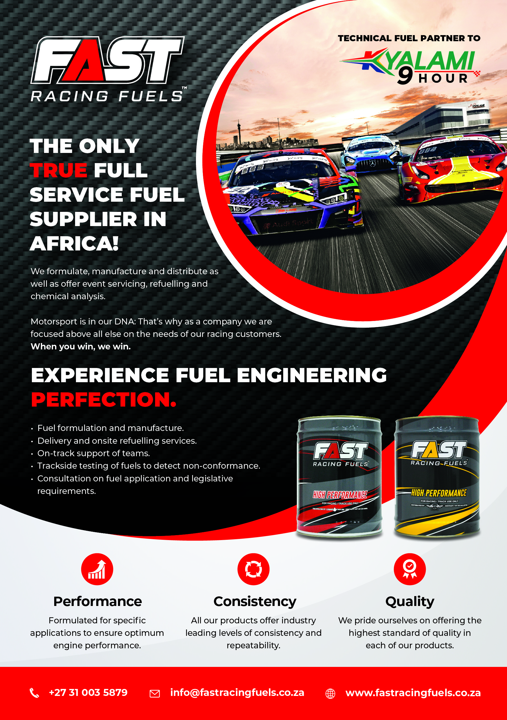 Technical Fuel Partner to Kyalami 9 Hour - Fast Racing Fuels